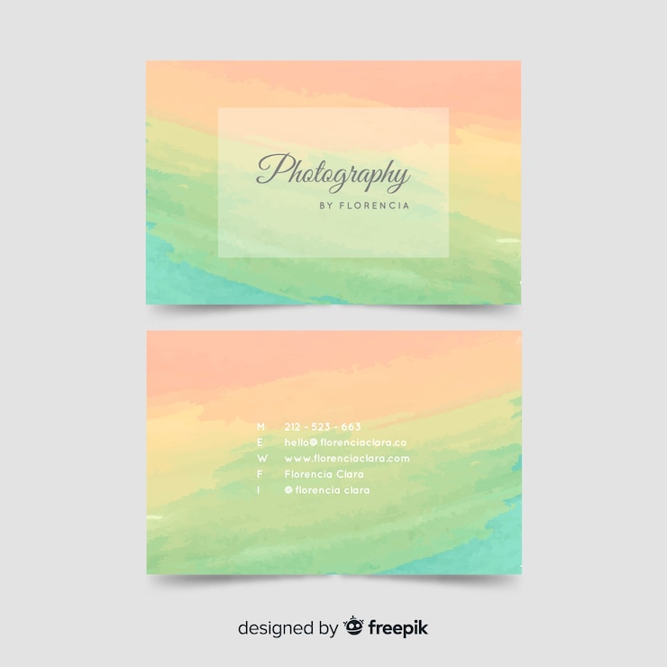 Free Vector watercolor stains business card template