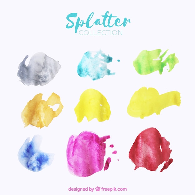 Free vector watercolor stains collection
