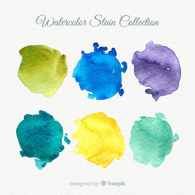 Free vector watercolor stains collection