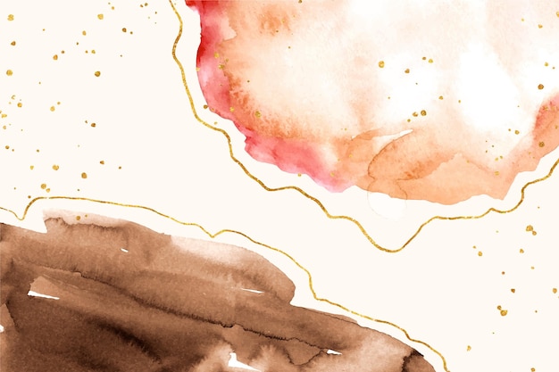 Free vector watercolor stains with golden elements