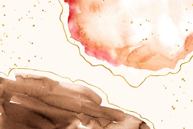 Watercolor stains with golden elements