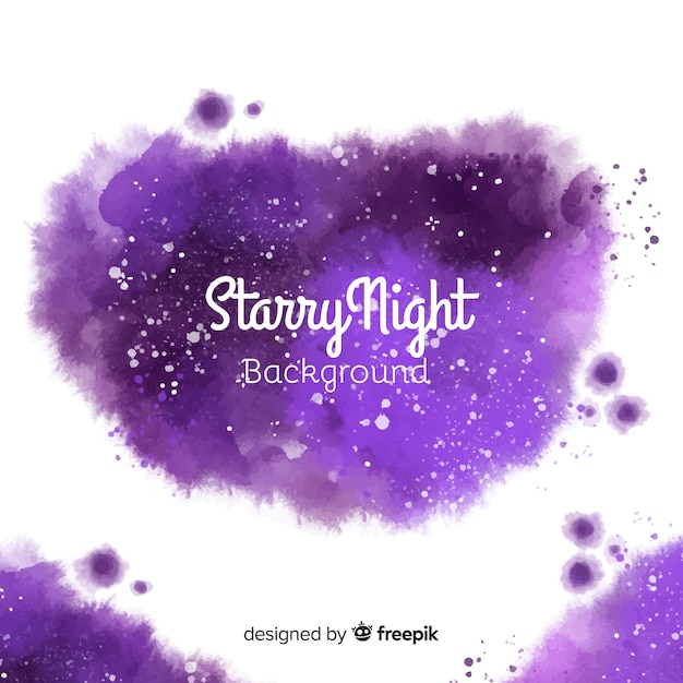 Free vector watercolor starry night background