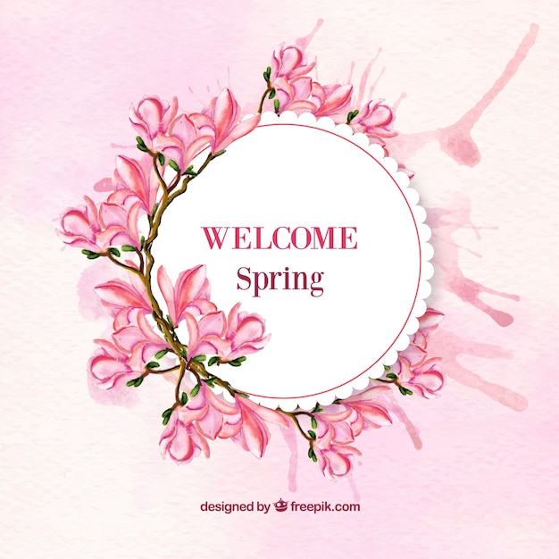 watercolor sticker with flowers