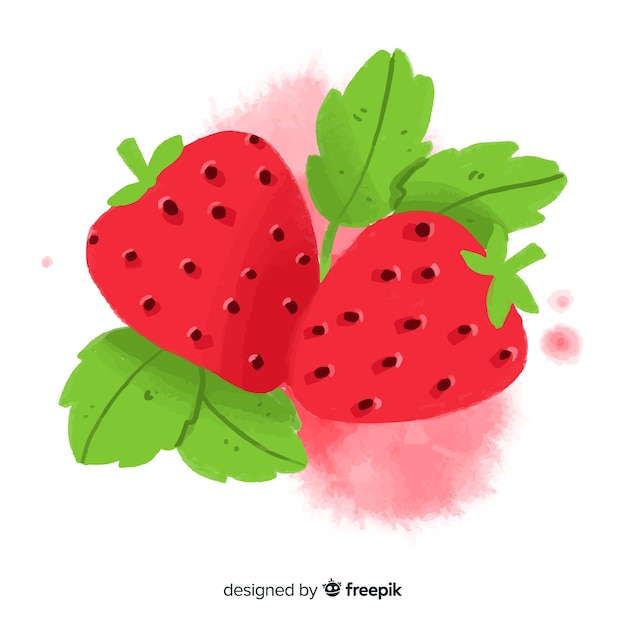 Free vector watercolor strawberry