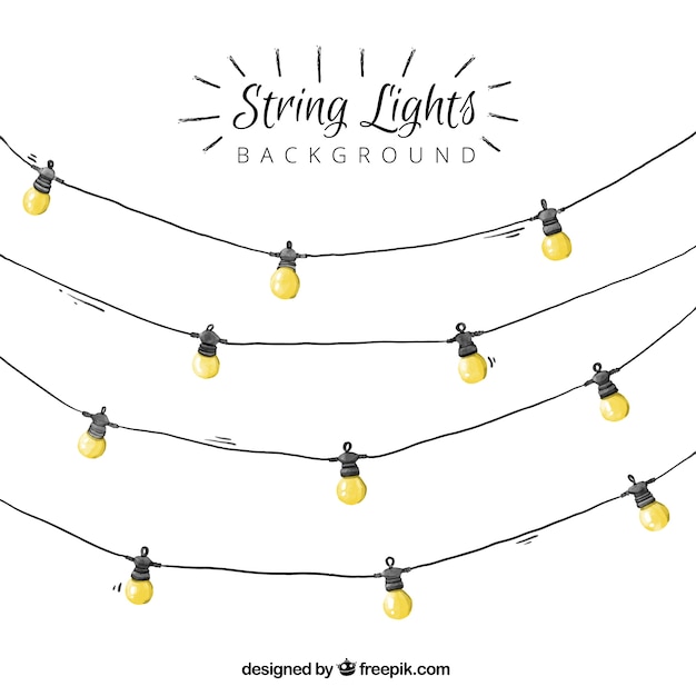 Free vector watercolor string lights background