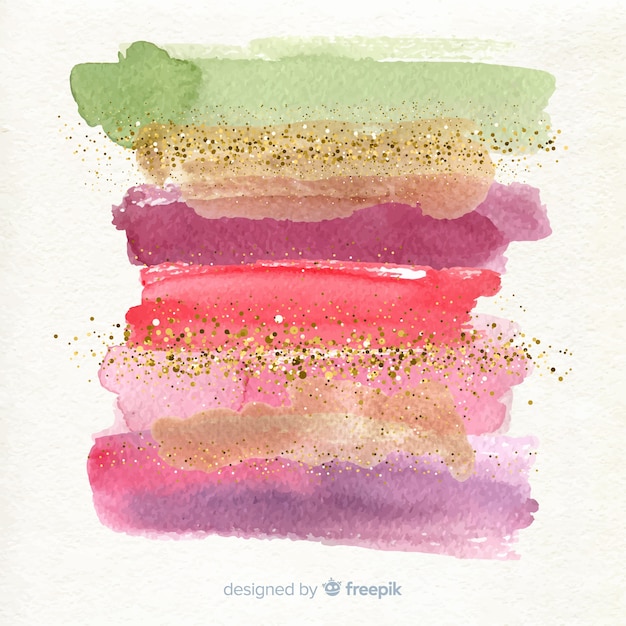 Free vector watercolor stripes with glitter background