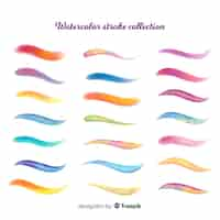 Free vector watercolor stroke collection