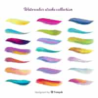 Free vector watercolor stroke collection