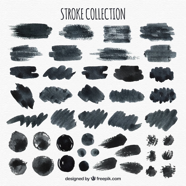 Download Free Watercolor Strokes Collection In Black Color Svg Dxf Eps Png Download Free Svg Cut Files