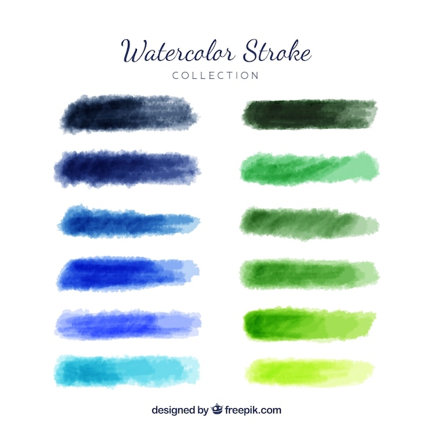 Free vector watercolor strokes collection with many colors