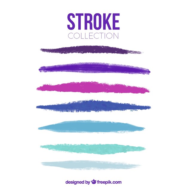 Watercolor strokes collection