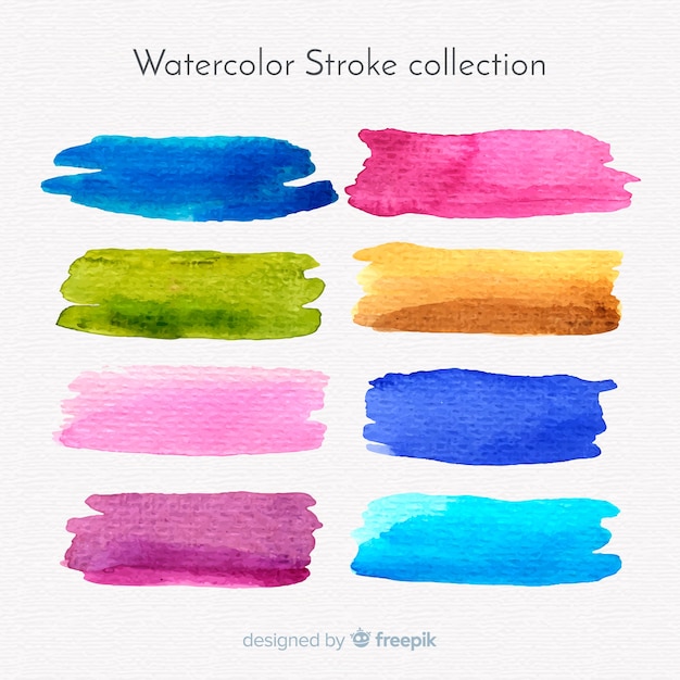 Free vector watercolor strokes collection