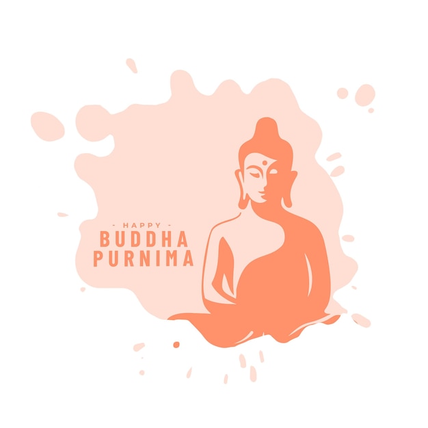 Watercolor style buddha purnima religious background design