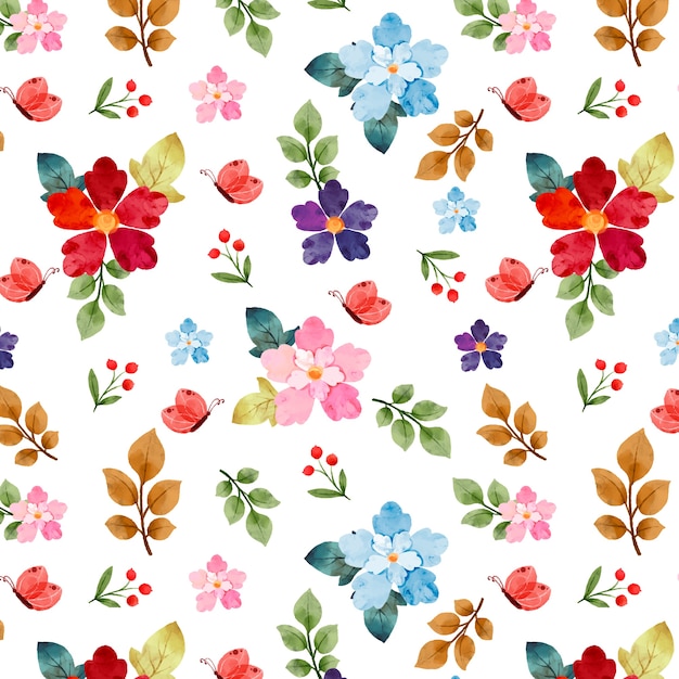 Watercolor style floral pattern