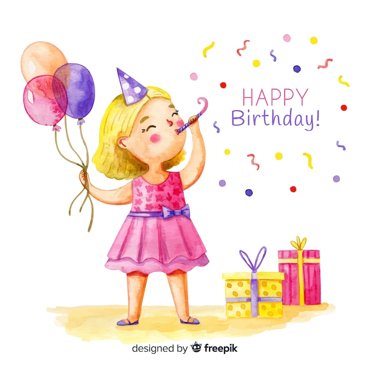 Free Vector watercolor style happy birthday background
