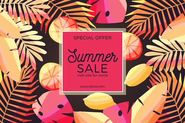 Free vector watercolor style hello summer sale