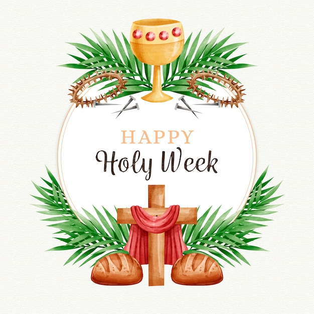 Free vector watercolor style holy week event