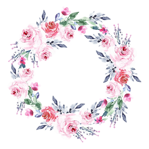 Free vector watercolor style luxuriant floral wreath