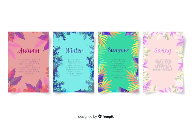 Watercolor style seasonal poster collection