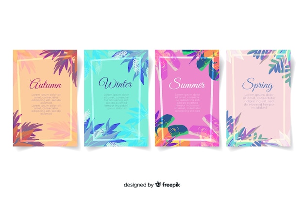 Watercolor style seasonal poster collection