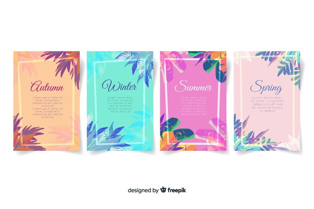 Watercolor style seasonal poster collection