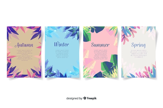 Watercolor style seasonal poster collection