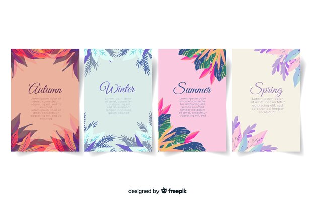 Watercolor style seasonal poster collection