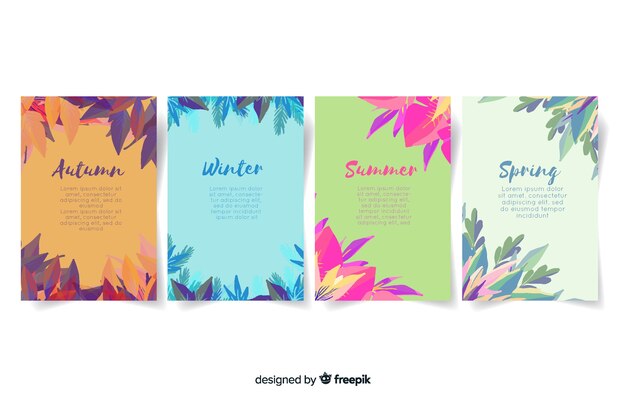 Watercolor style seasonal poster collection