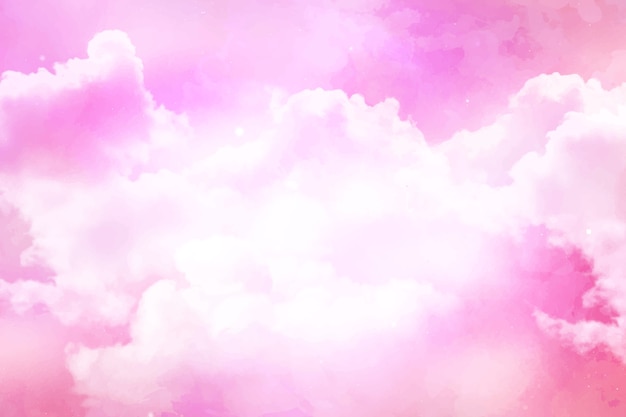 水彩シュガーコットン雲の背景