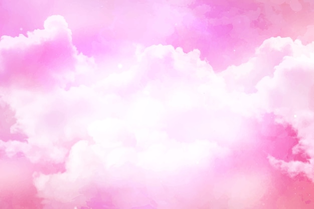 Free vector watercolor sugar cotton clouds background