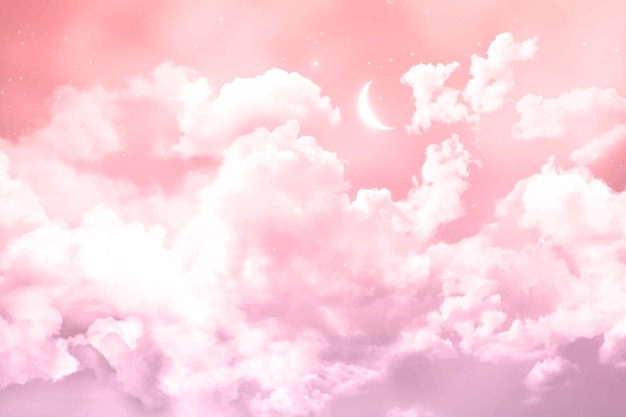 Free vector watercolor sugar cotton clouds background