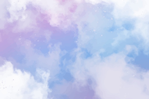 Watercolor Sugar Cotton Clouds Background