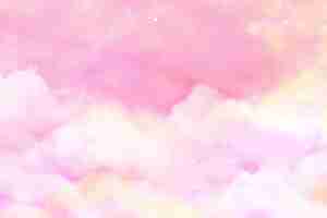 Free vector watercolor sugar cotton clouds background