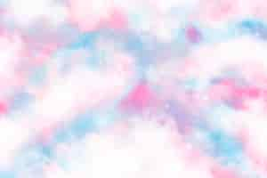 Free vector watercolor sugar cotton clouds background