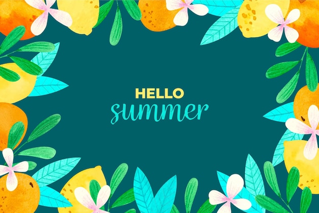 Free vector watercolor summer background concept