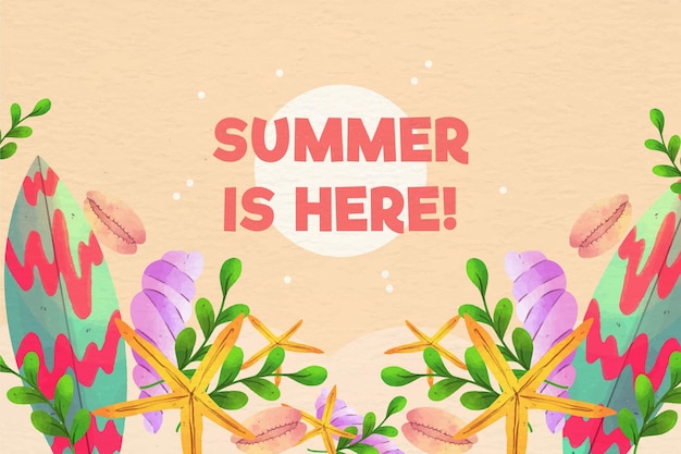 Free vector watercolor summer background