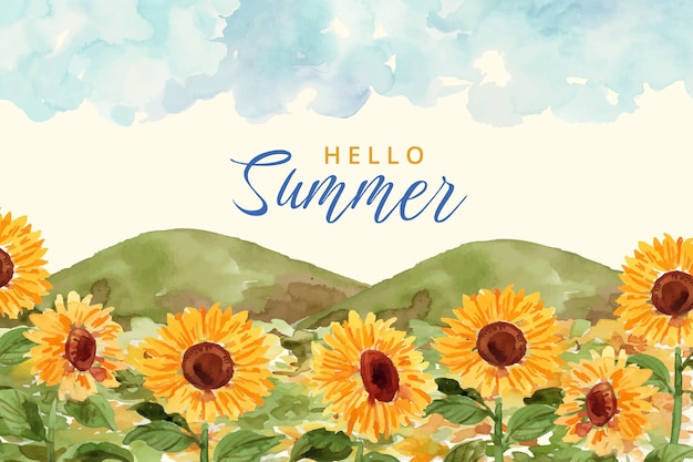 Free vector watercolor summer background