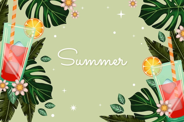 Free vector watercolor summer background