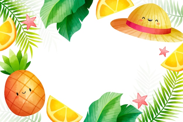 Free vector watercolor summer background