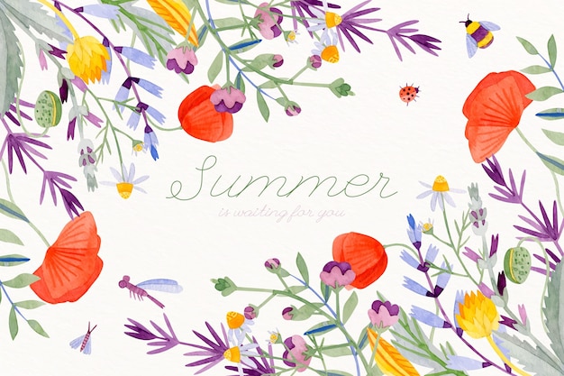 Watercolor summer background