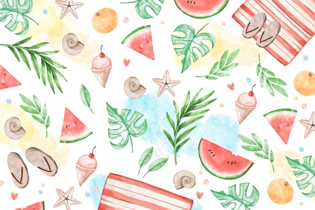 Watercolor summer background