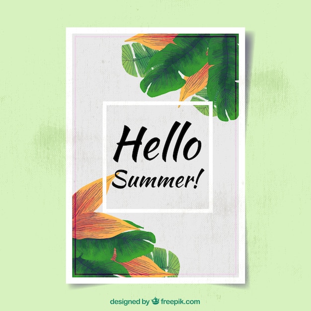 Free vector watercolor summer card template