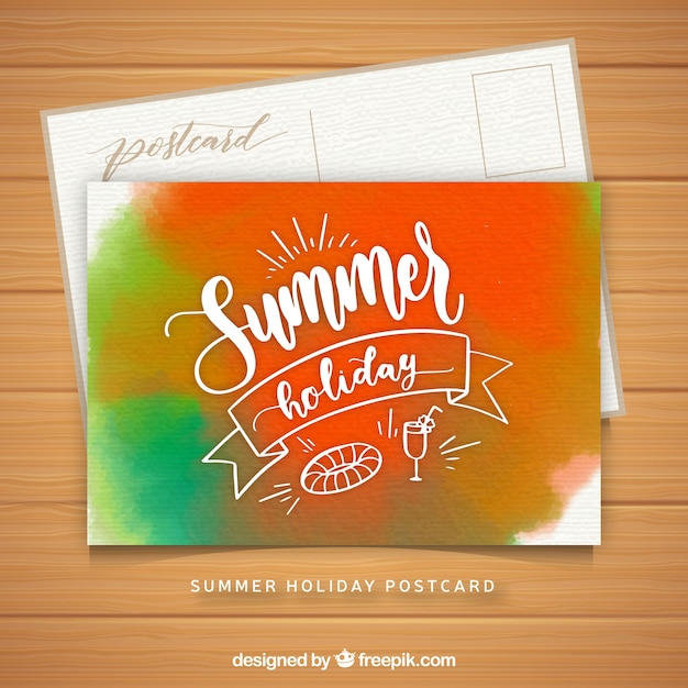 Free vector watercolor summer card template