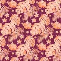 Free vector watercolor summer duotone pattern design