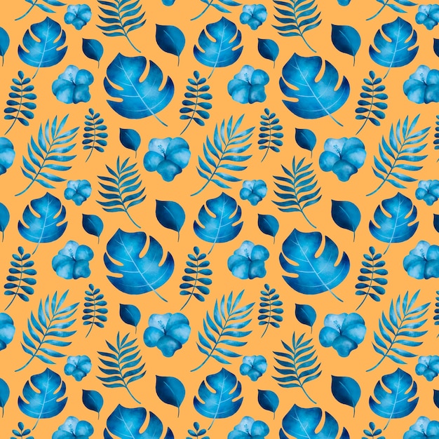 Free vector watercolor summer duotone pattern design