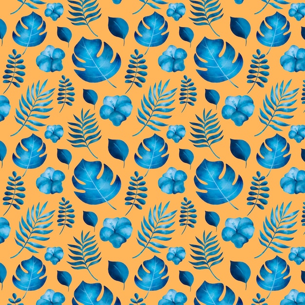 수채화 여름 이중톤 패턴 디자인