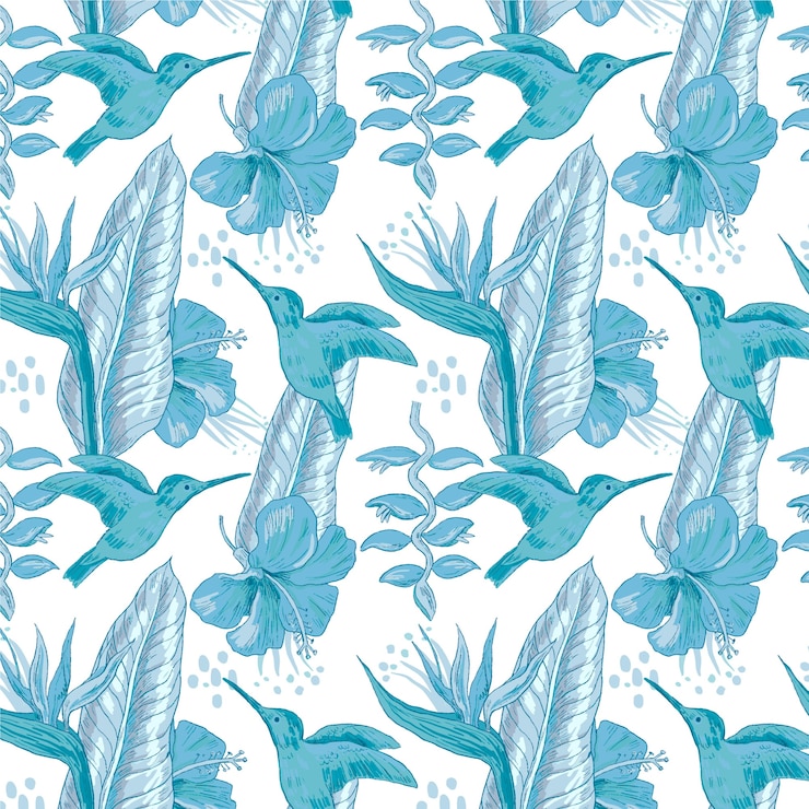 Free Vector watercolor summer duotone pattern