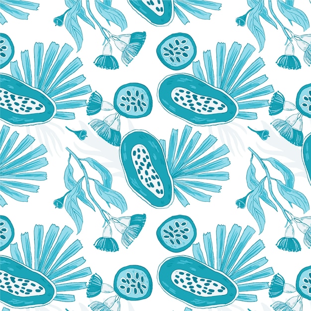 Free vector watercolor summer duotone pattern