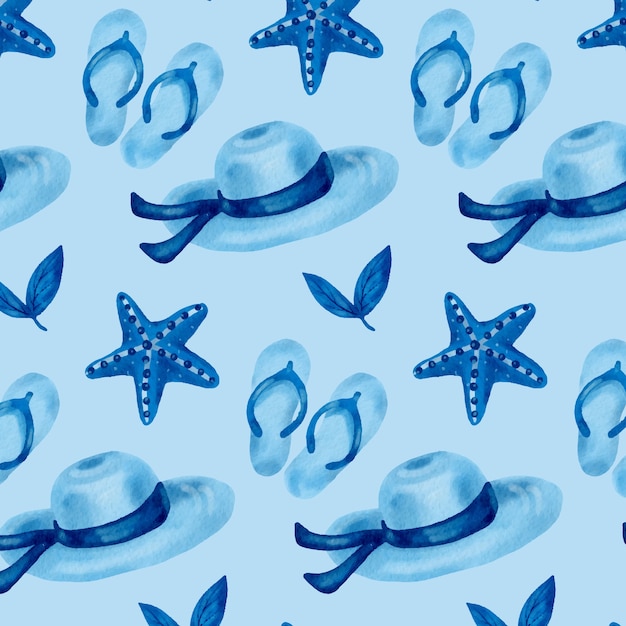 Watercolor summer duotone pattern