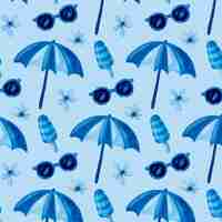 Free vector watercolor summer duotone pattern